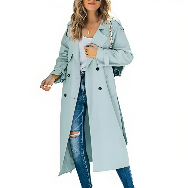 Trench-Coat Élégant pour Femme – Veste Coupe-Vent Chic & Intemporelle