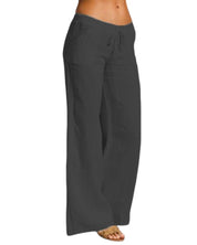 Pantalon femme en lin – coupe ample & taille élastique confortable