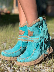 Bottes Western Femme Boho – Suède À Franges & Confort Urbain