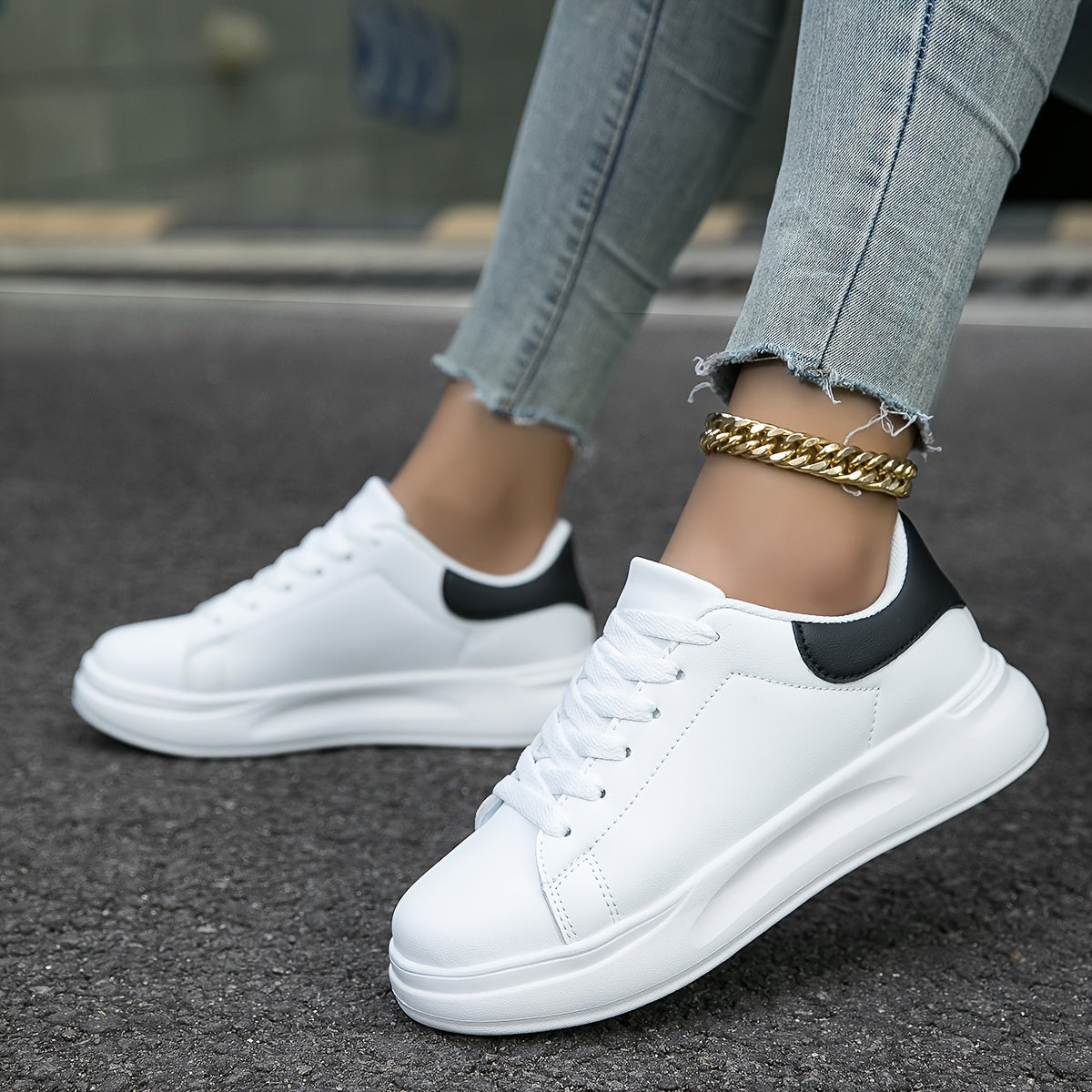 Sneakers orthopédiques blanches en cuir « Zania » femme — confort podologique & soutien