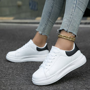 Sneakers orthopédiques blanches en cuir « Zania » femme — confort podologique & soutien