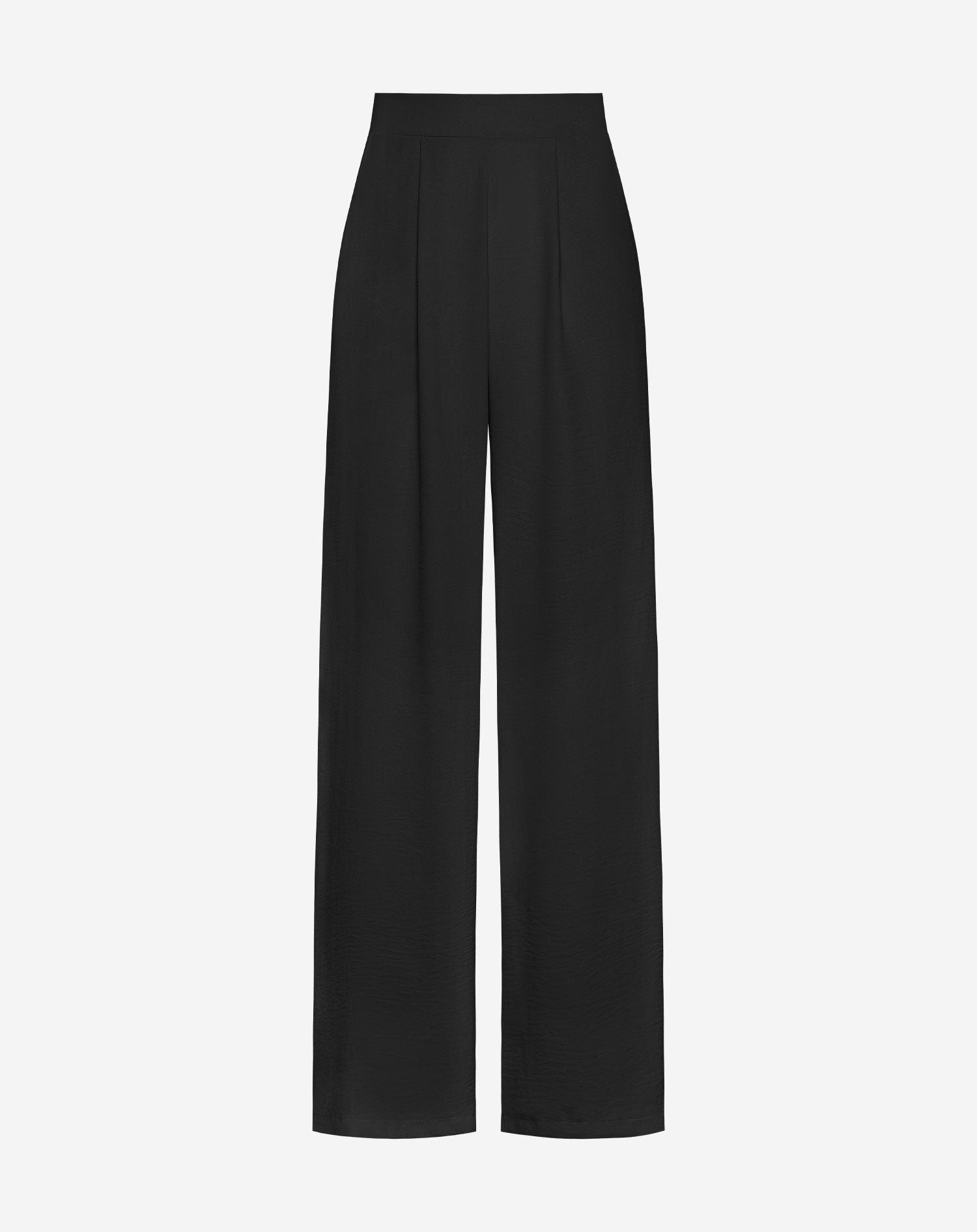 Pantalon femme JULIE tall – pantalon noir wide leg taille élastique élégant