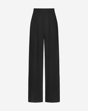 Pantalon femme JULIE tall – pantalon noir wide leg taille élastique élégant