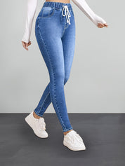 Jegging stretch denim slim fit — taille élastique & aspect jean