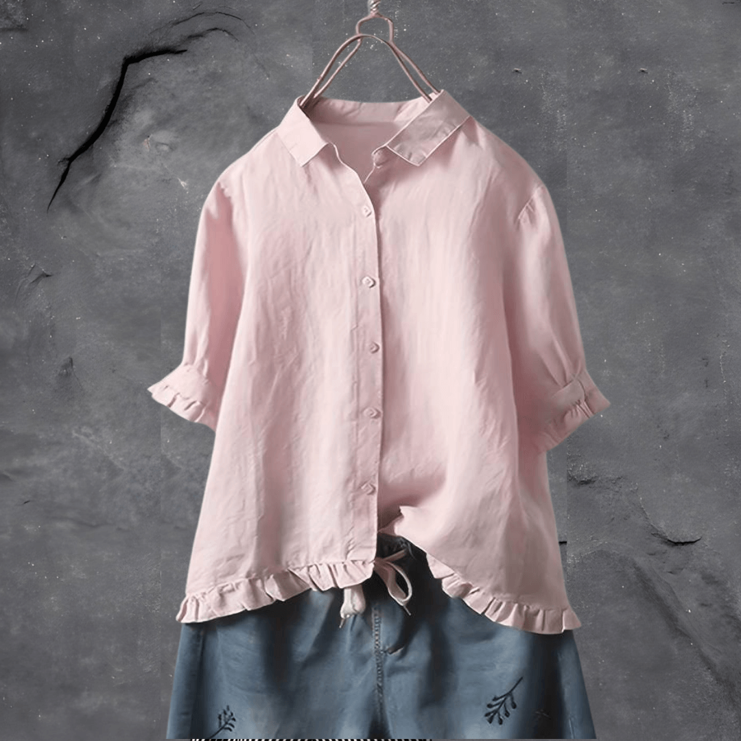 Blouse femme Lola élégante — chemisier en coton mélangé, style intemporel & chic