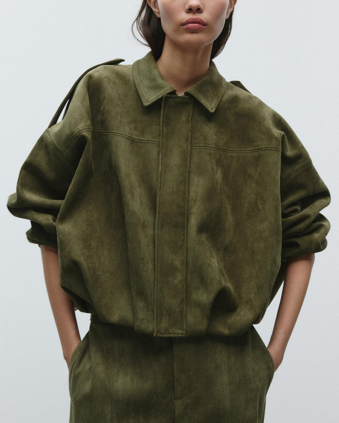 Veste femme Fabiane – manteau oversize en suède luxueux & coupe chaude pour l’hiver