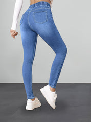 Jegging stretch denim slim fit — taille élastique & aspect jean