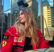 veste Ferrari Racing Nika — blouson oversize F1 unisexe avec patches iconiques