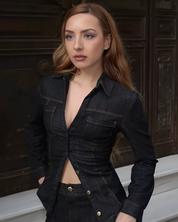 Ensemble Chic en Denim pour Femme – Veste & Pantalon au Design Intemporel