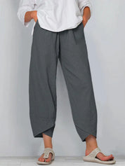 Pantalon femme cropped été — modèle léger & respirant à coupe décontractée