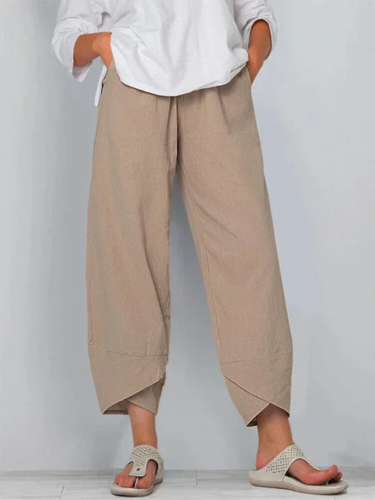 Pantalon femme cropped été — modèle léger & respirant à coupe décontractée