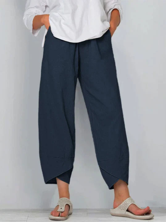 Pantalon femme cropped été — modèle léger & respirant à coupe décontractée