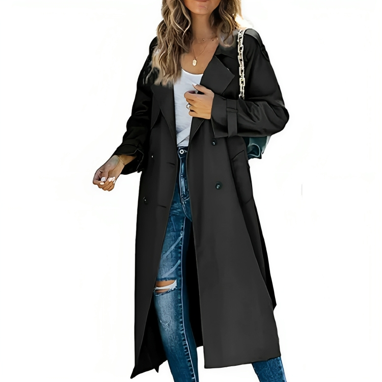 Trench-Coat Élégant pour Femme – Veste Coupe-Vent Chic & Intemporelle
