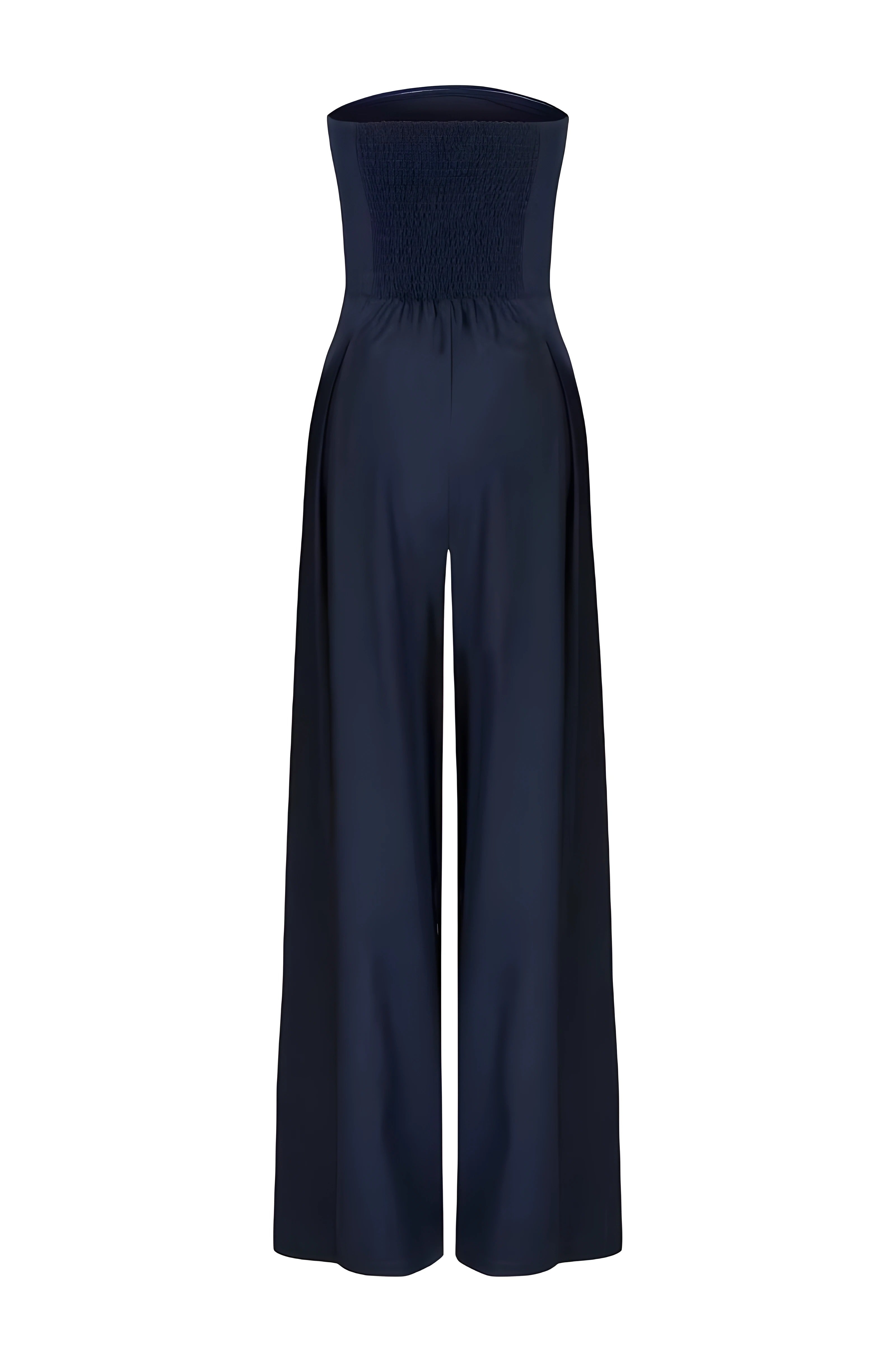 combinaison femme Viola sans bretelles – jumpsuit élégante à jambes larges