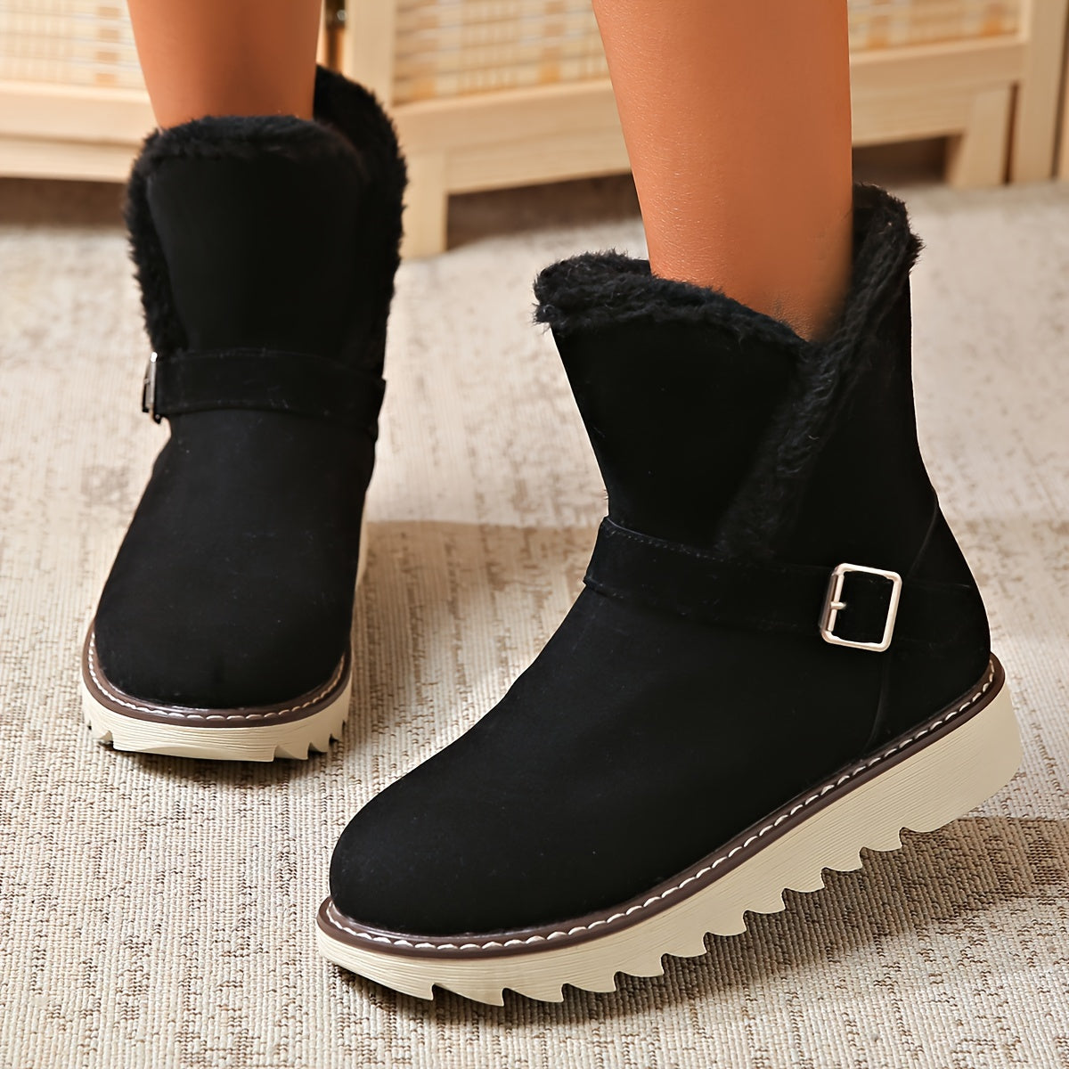 Bottes de neige femme confortables – doublure chaude & semelle antidérapante