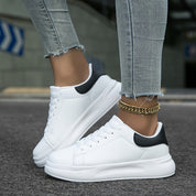 Sneakers orthopédiques blanches en cuir « Zania » femme — confort podologique & soutien