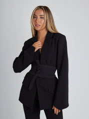 Blazer ceinturé Eleganza femme – coupe cintrée pour travail & soirée