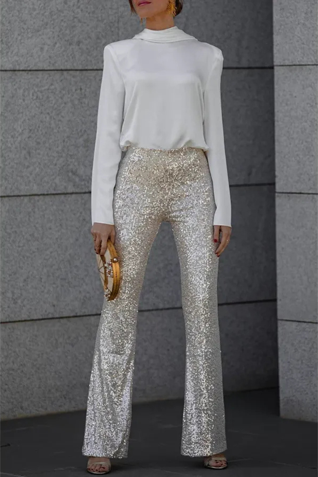 Pantalon femme Noa flare à paillettes – Glamour et festif