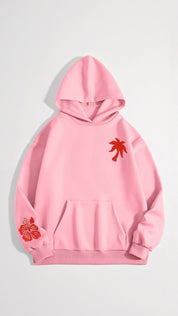 Sweat à capuche femme Abigail — hoodie brodé tropical, coupe ample & confortable