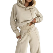 ensemble lounge femme DELMA – hoodie & pantalon relaxed à capuche tendance