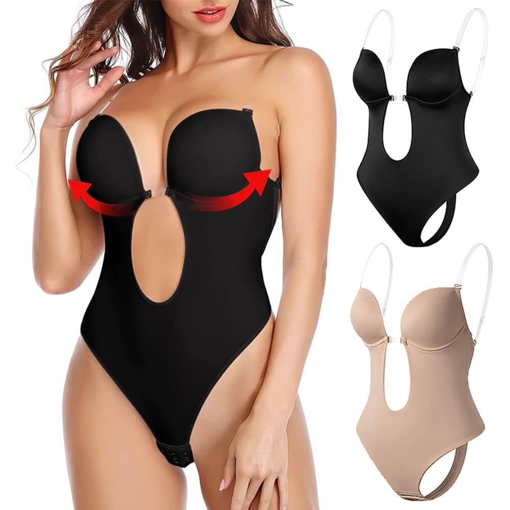Body shaper dos nu « Deep V » invisible — corset gainant & soutien poitrine