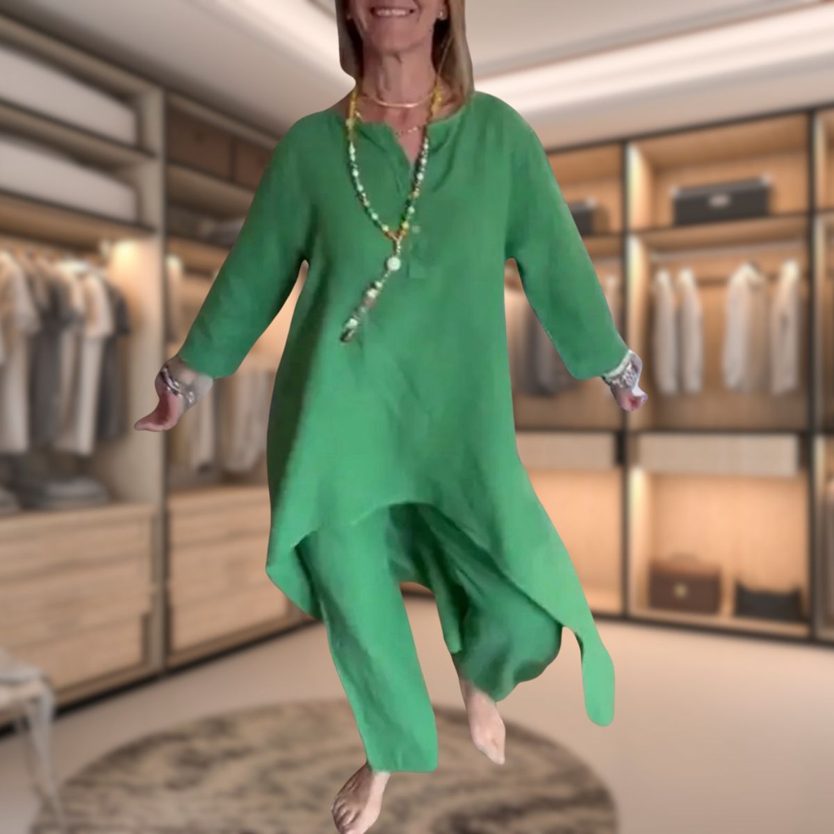 Ensemble femme deux pièces Marie – set confortable chic avec design patchwork