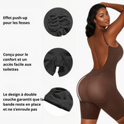 Body sculptant dos nu femme – combinaison gainante invisible avec short