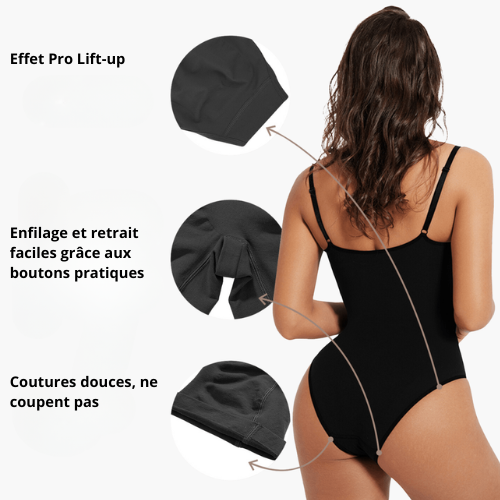 Body gainant femme – shapewear sculptant dos nu avec bretelles réglables