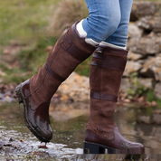 Bottes outdoor femme imperméables — cuir & suède à tige haute avec boucles