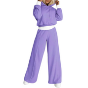 ensemble lounge femme DELMA – hoodie & pantalon relaxed à capuche tendance