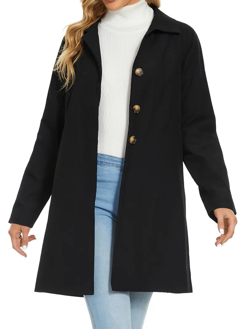 Trench long femme Amara – Ceinturé en coton-polyester | Élégance intemporelle
