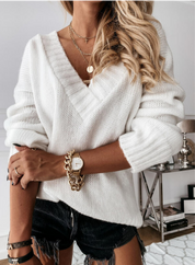 Pull oversize femme Ava – Décontracté et doux avec col en V élégant | Vardi Dante