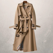 trench femme GURI – veste ceinturée cintrée à double boutonnage élégante