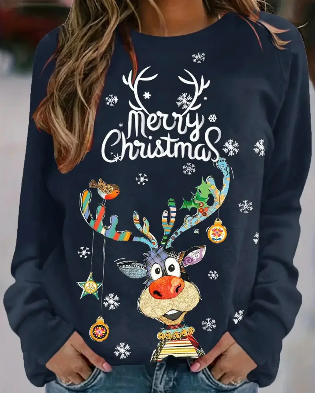 Pull de Noël femme Quinty – Chaud et festif avec motif renne