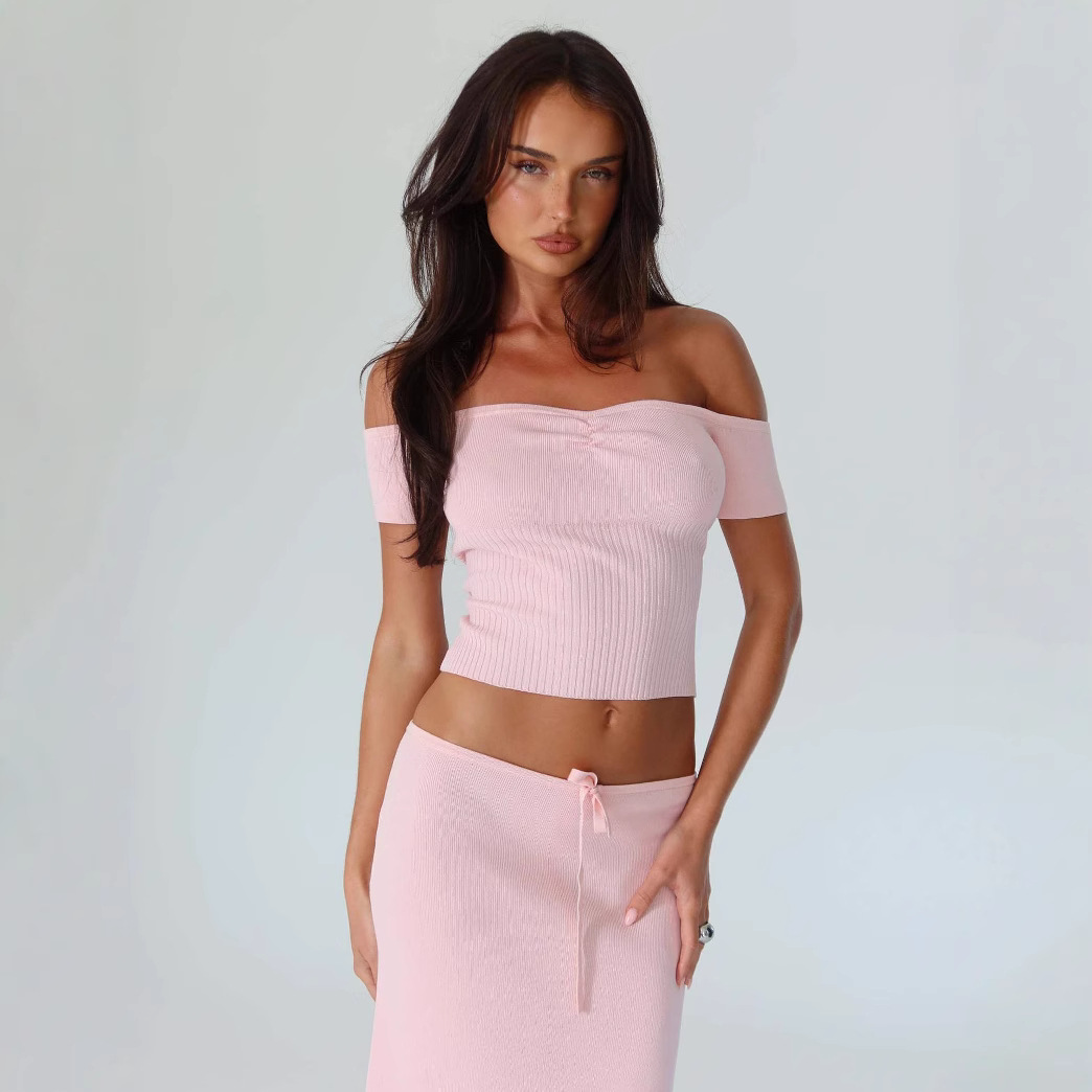 Top off-shoulder femme Jolina – coupe ajustée couleur baies