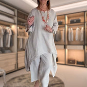 Ensemble femme deux pièces Marie – set confortable chic avec design patchwork