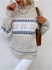 Pull femme MALIE – pull chaud motif scandinave hiver élégant
