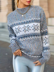 Pull femme MALIE – pull chaud motif scandinave hiver élégant