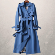 trench femme GURI – veste ceinturée cintrée à double boutonnage élégante