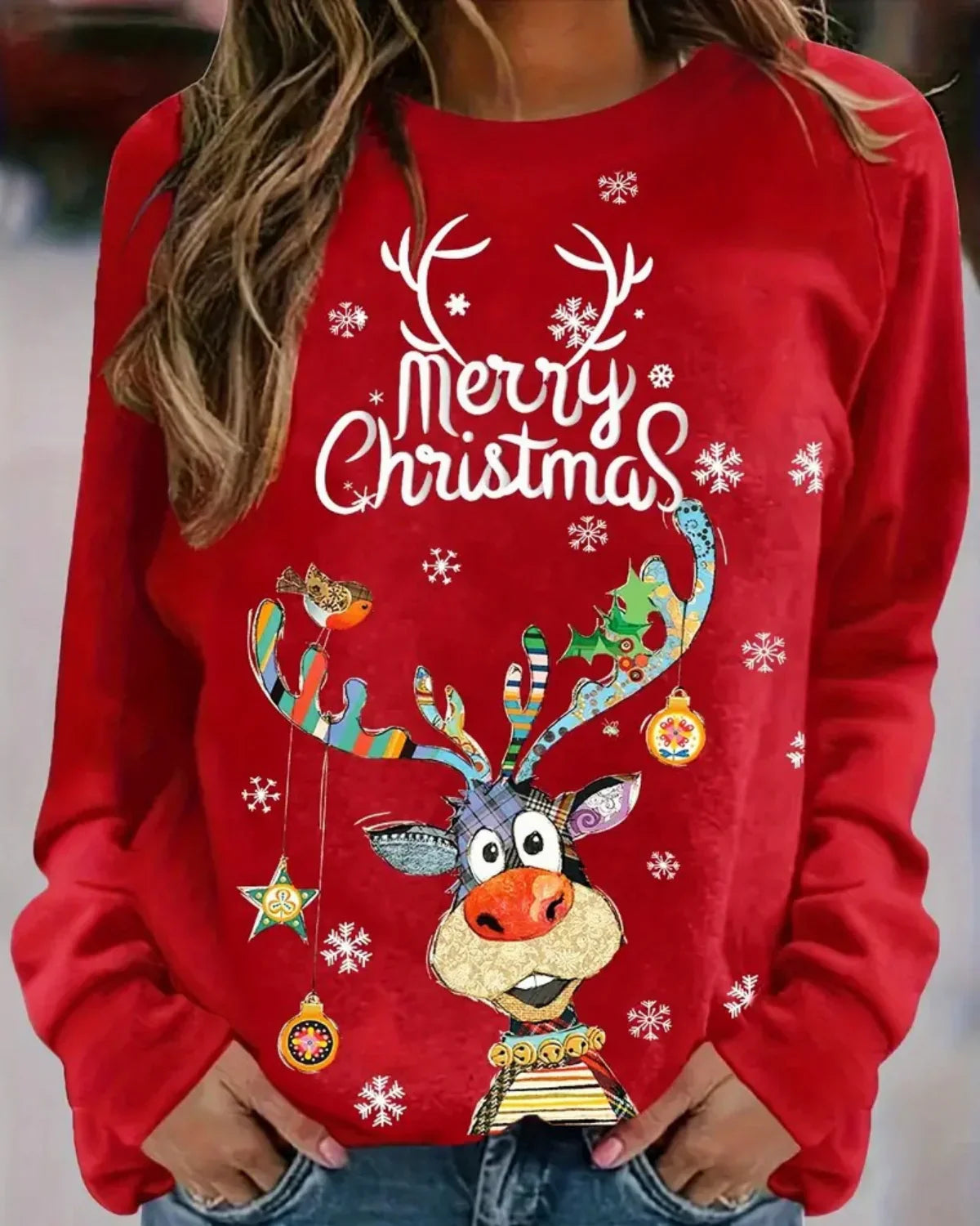 Pull de Noël femme Quinty – Chaud et festif avec motif renne