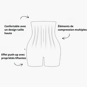 Short gainant taille haute – shapewear réglable avec 3 niveaux de compression