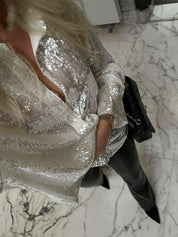 Blouse Femme GlitteryDress – Oversize Brillante & Tendance Confortable