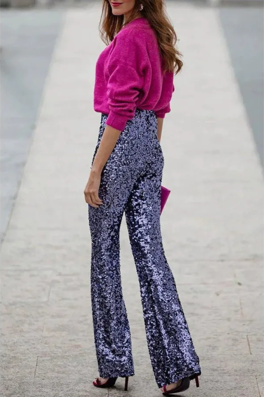 Pantalon femme Noa flare à paillettes – Glamour et festif
