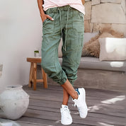 Pantalon cargo femme Heidi – coupe confortable à taille haute & grandes poches tendance