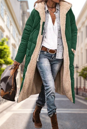 Manteau femme Camila réversible – Hiver chic avec capuche et isolation chaude