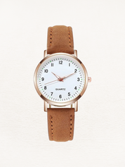 Montre femme Vale en cuir rosé doré – Élégante et intemporelle