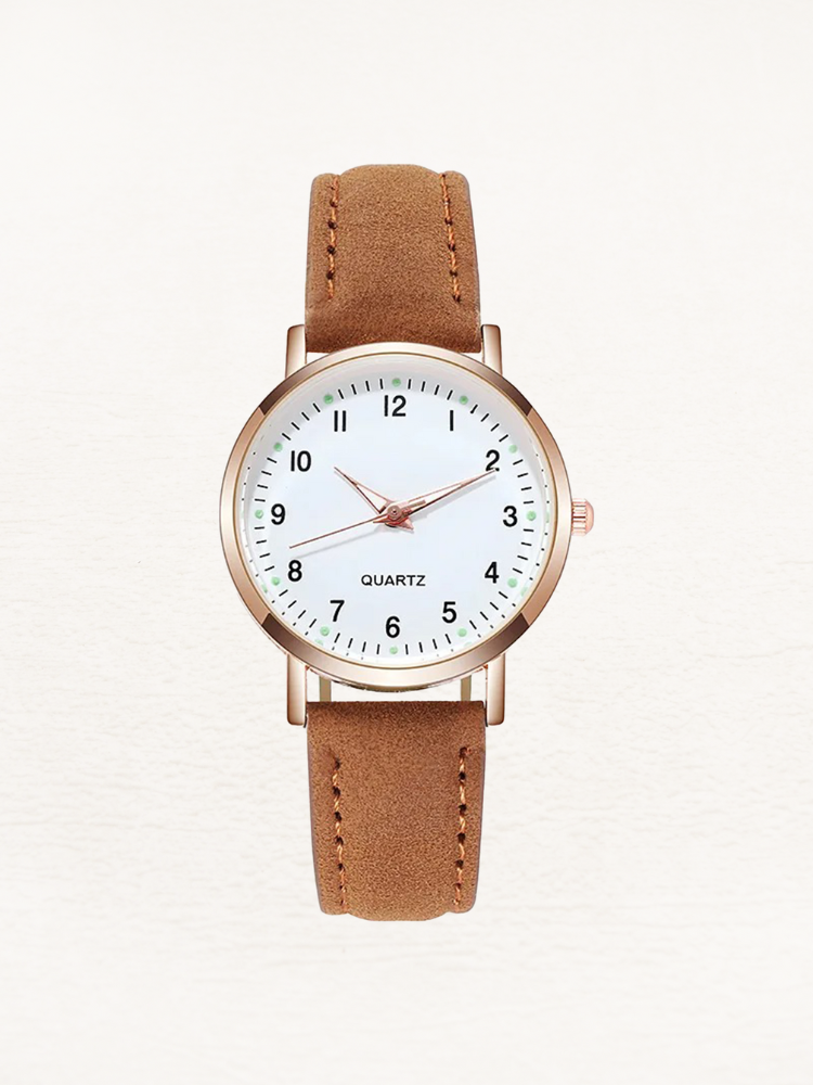 Montre femme en cuir Vale rosé-or – Élegance intemporelle et chic moderne