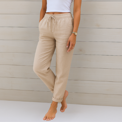 Pantalon lin femme – Légère & stretch pour l’été | Élanor