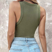 Débardeur côtelé stretch Liora femme – top basique ajusté