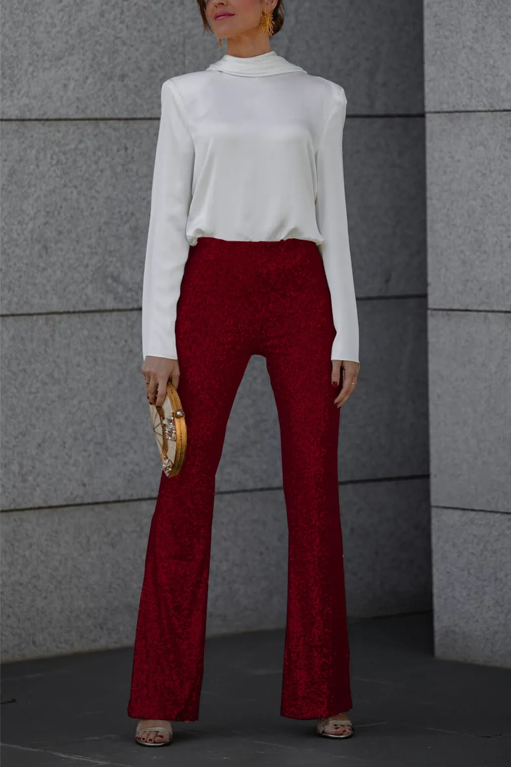 Pantalon femme Noa flare à paillettes – Glamour et festif